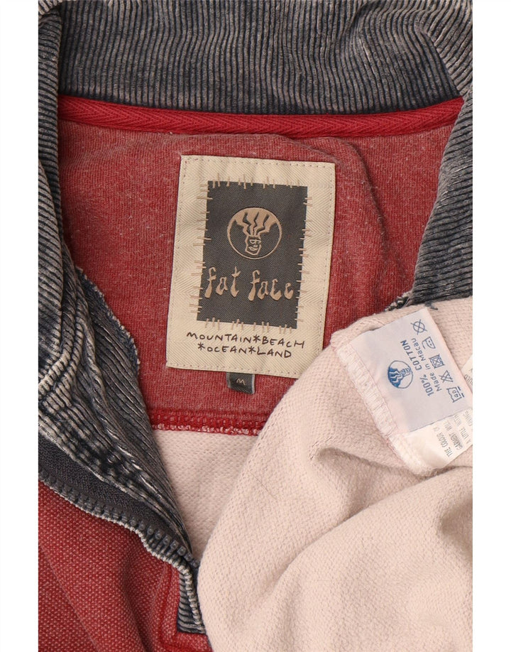 FAT FACE Hanorac cu fermoar grafic pentru bărbați Pulover Bumbac roșu mediu