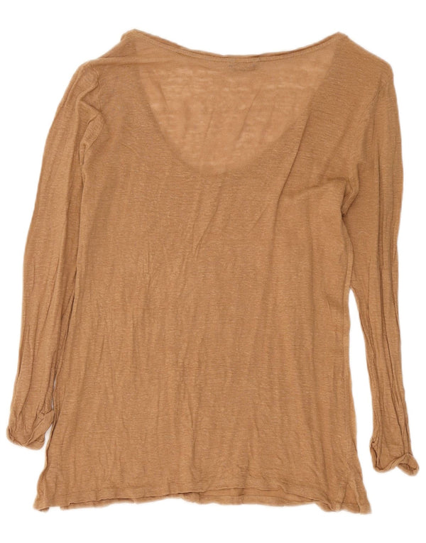 Top pentru femei Massimo Dutti cu mânecă lungă UK 14 mare maro pete