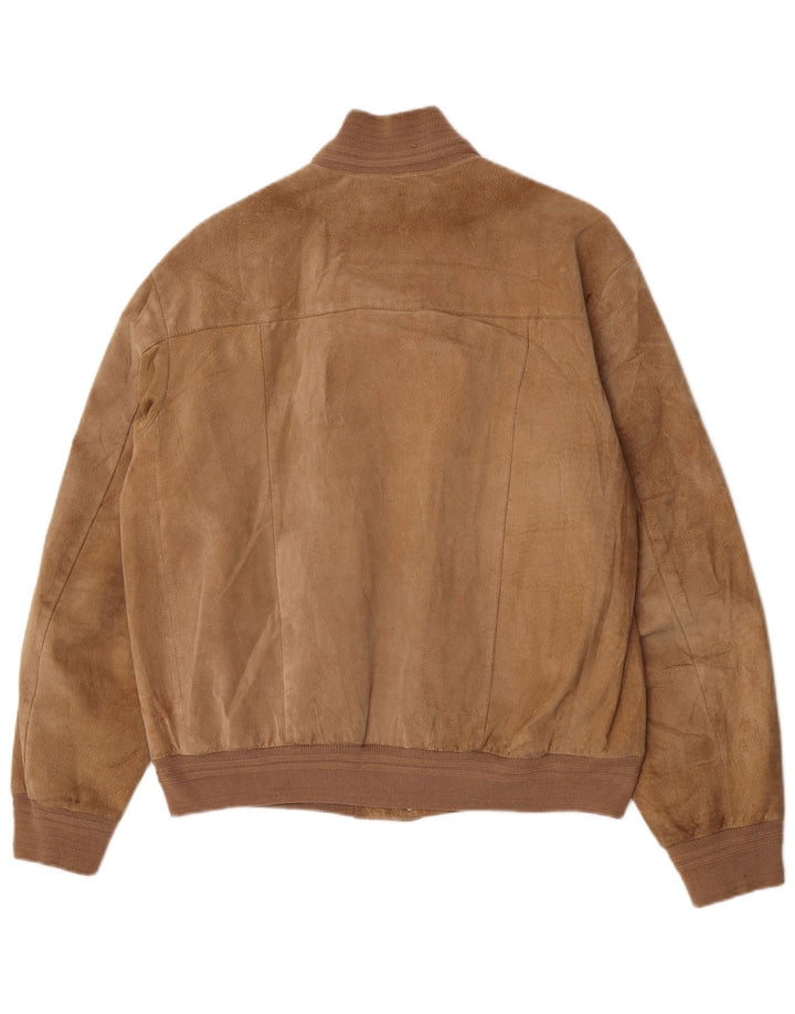 Bomber Vintage pentru bărbați din piele intoarsa EU 48 Medium Beige Piele