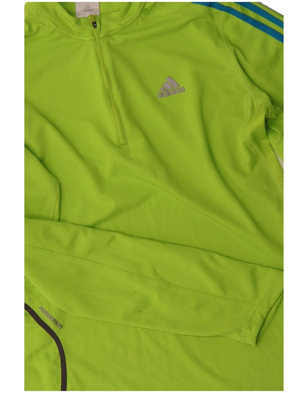 Trening ADIDAS pentru bărbați, cu fermoar și gât, din poliester verde mediu