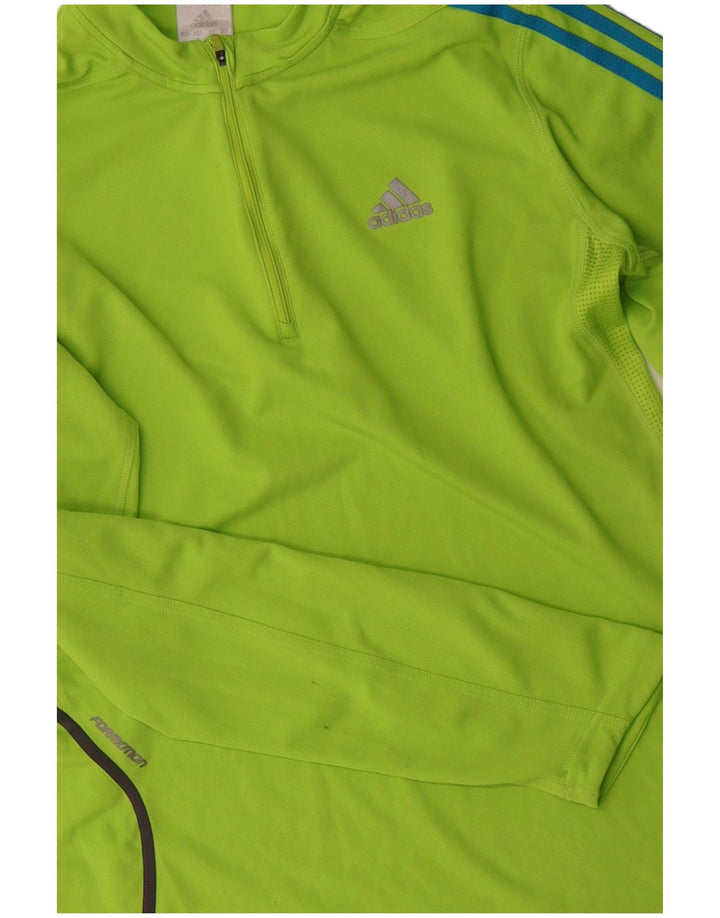 Trening ADIDAS pentru bărbați, cu fermoar și gât, din poliester verde mediu