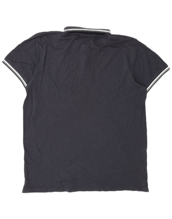 Cămașă polo Sergio Tacchini pentru bărbați 2XL, bumbac cu dungi bleumarin