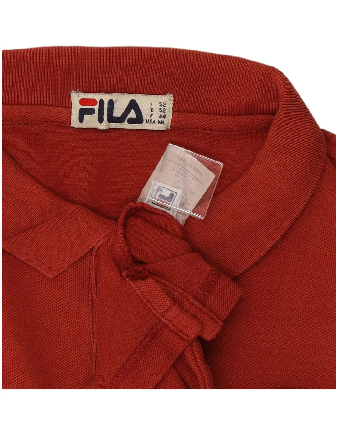 Tricou polo FILA pentru bărbați, bumbac roșu mediu
