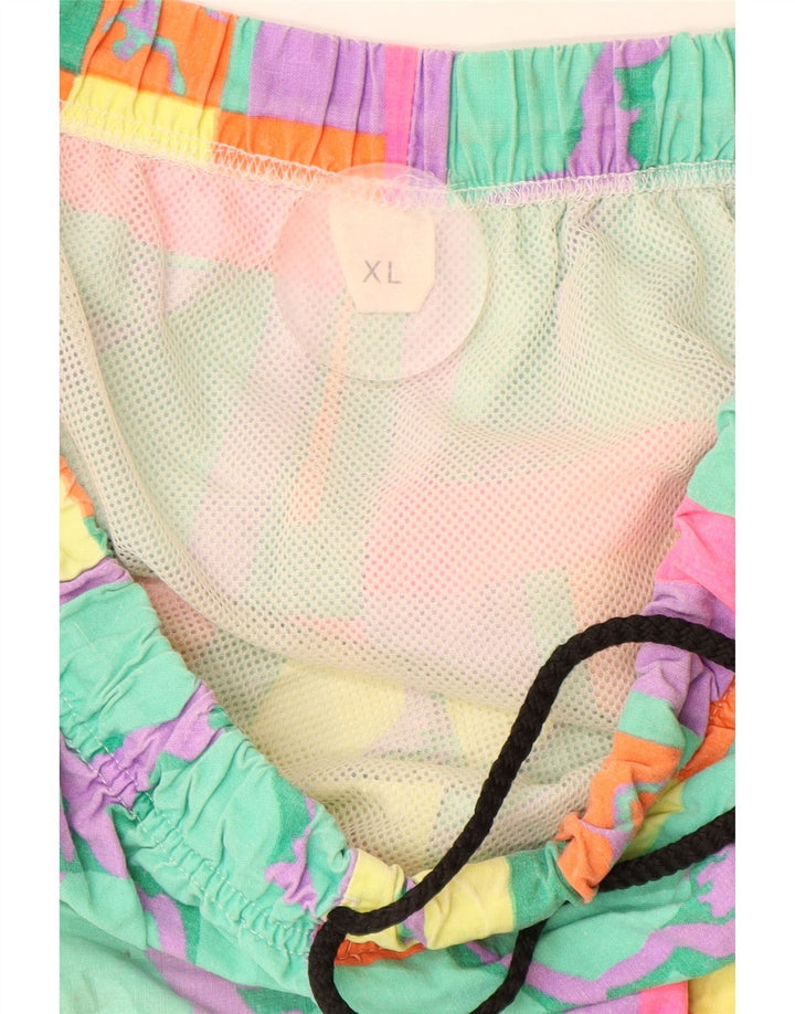 Pantaloni scurți de înot cu grafic pentru femei VINTAGE UK 18 XL multicolori geometrici