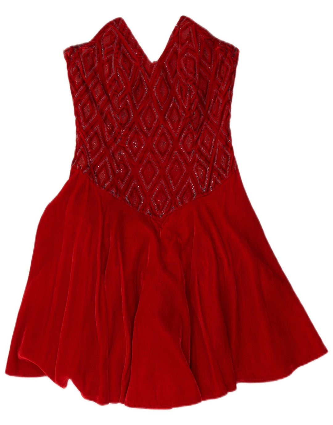 Roccobarocco Rochie pentru femei fără bretele IT 42 Medium Red Argyle/Diamond Viscose