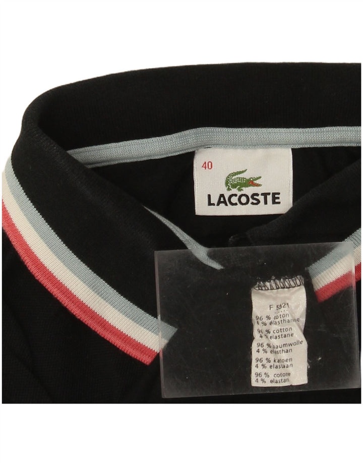 Tricou polo LACOSTE pentru dama, marimea 40, bumbac mediu negru
