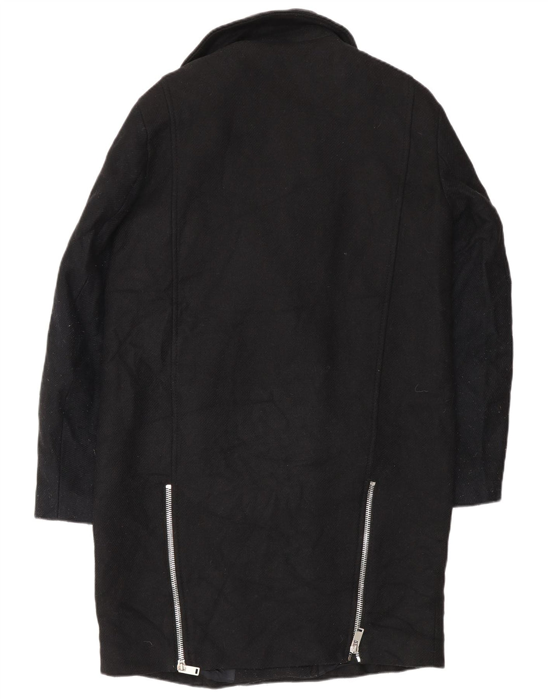 Pardesiu Zara Femei UK 14 Medium Negru Lână