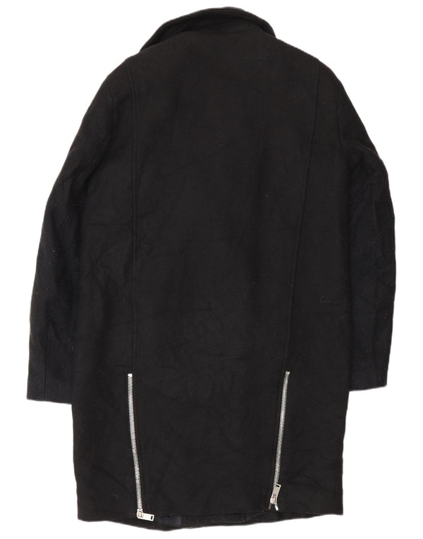 Pardesiu Zara Femei UK 14 Medium Negru Lână