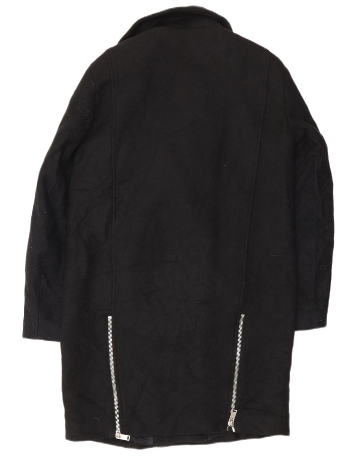 Pardesiu Zara Femei UK 14 Medium Negru Lână