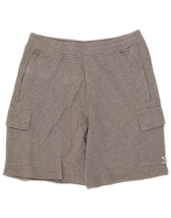 Pantaloni scurți sport cargo adidas pentru bărbați, mari, gri, bumbac