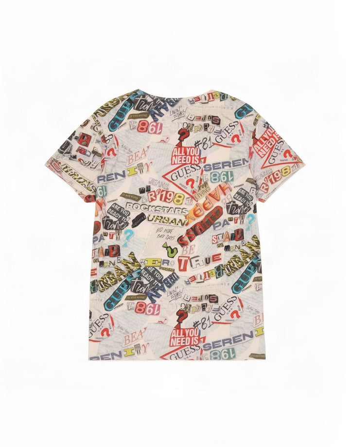 Guess Boys Graphic Top Long Sleeve 11-12 Years Multicoloured Patchwork