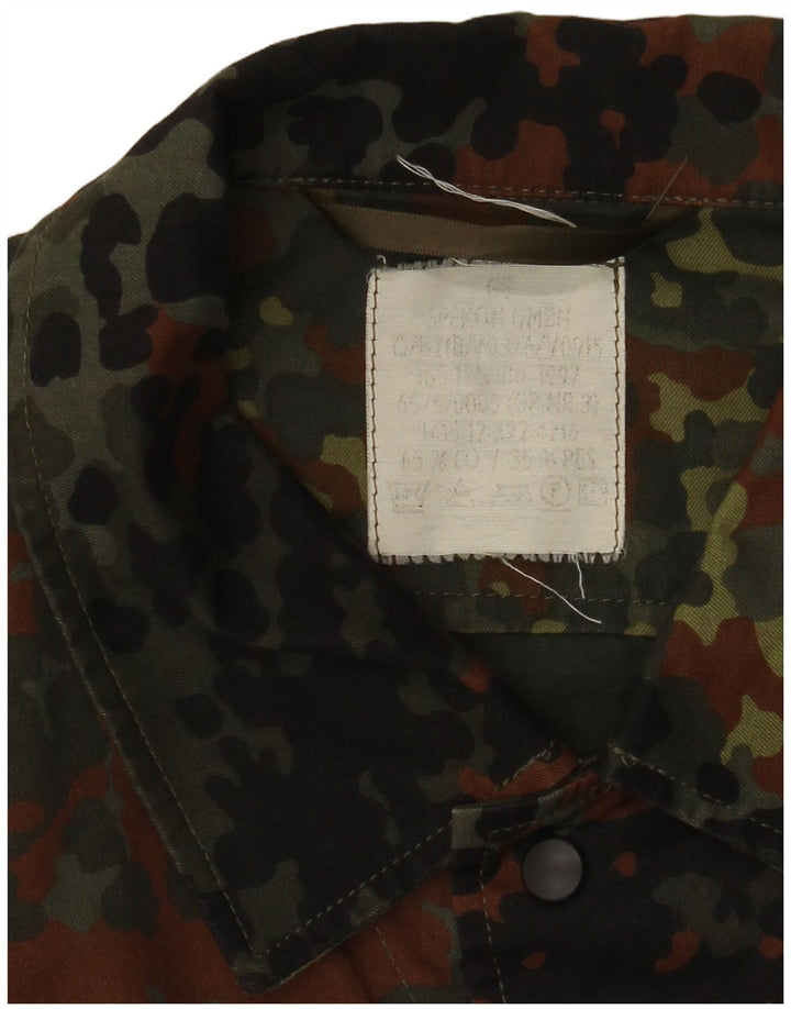 Cămașă militară vintage pentru bărbați UK 38 Medium Khaki Camouflage Bumbac