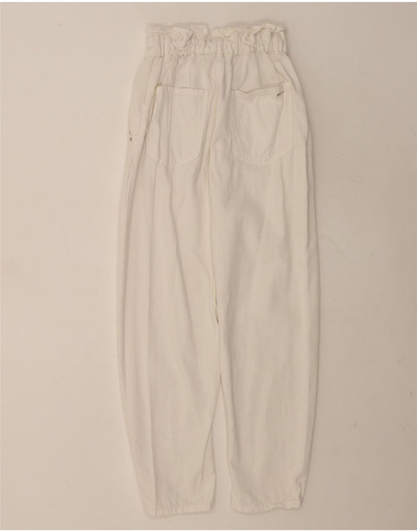 Pantaloni tăiați conici pentru femei cu talie înaltă Zara EU 36 XS L26 L25 Alb