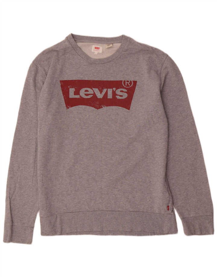 Hanorac grafic pentru bărbați Levi's Pulover mare din bumbac cu pete gri