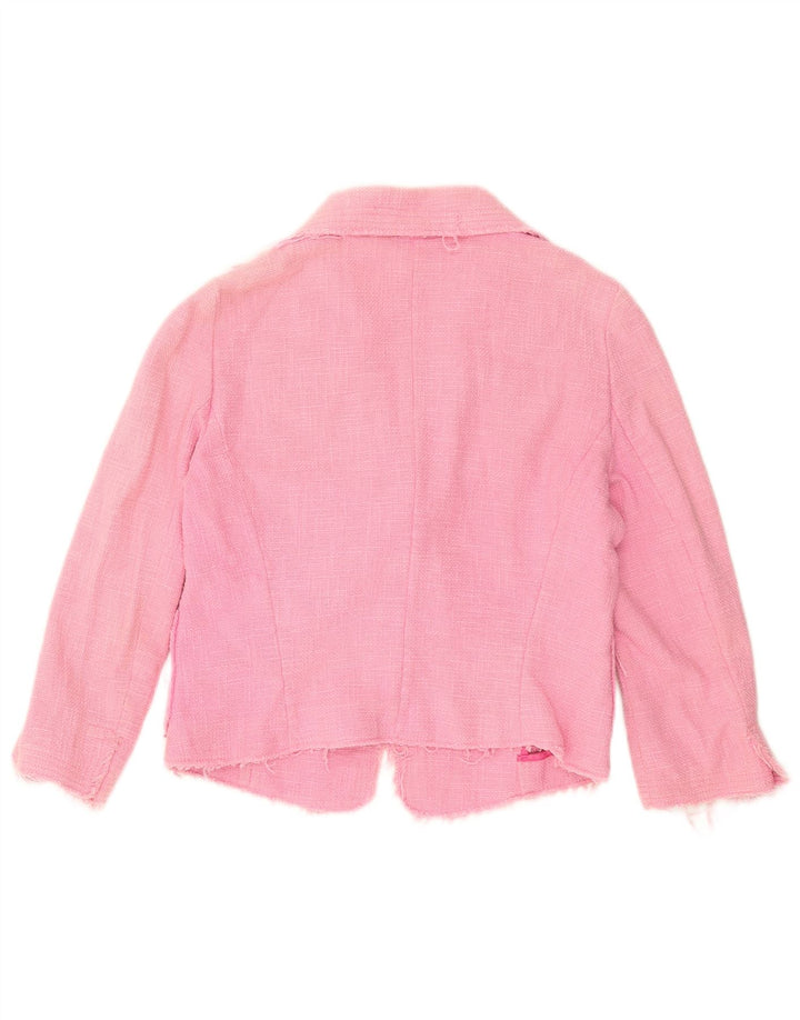 Jachetă pentru femei Zara Crop 1 Button Blazer EU 42, mare, roz, bumbac