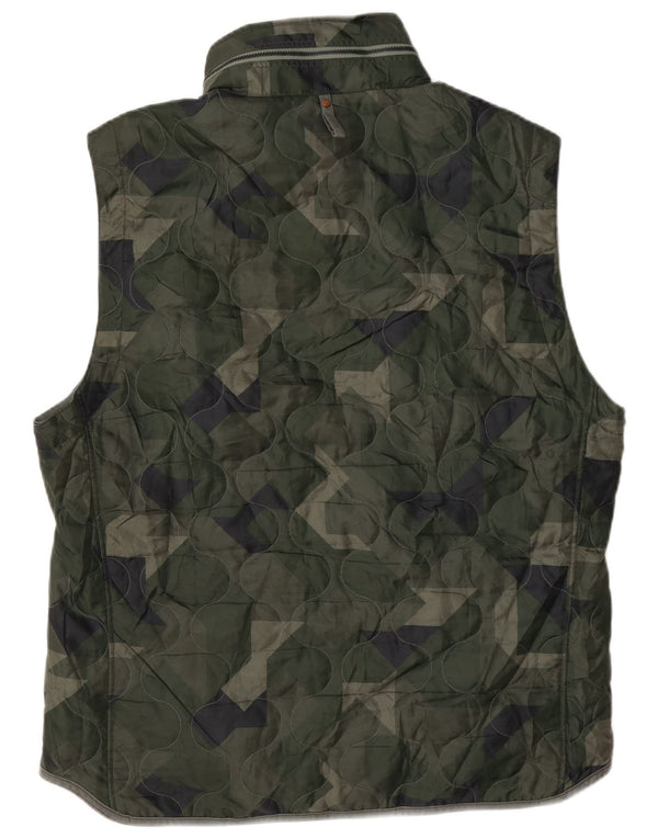 G-Star Gilet matlasat cu glugă pentru bărbați UK 44 2XL Poliester camuflaj verde