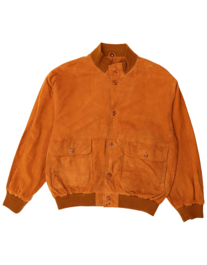 Jachetă Bomber Vintage pentru bărbați din piele intoarsa IT 56 3XL din piele maro