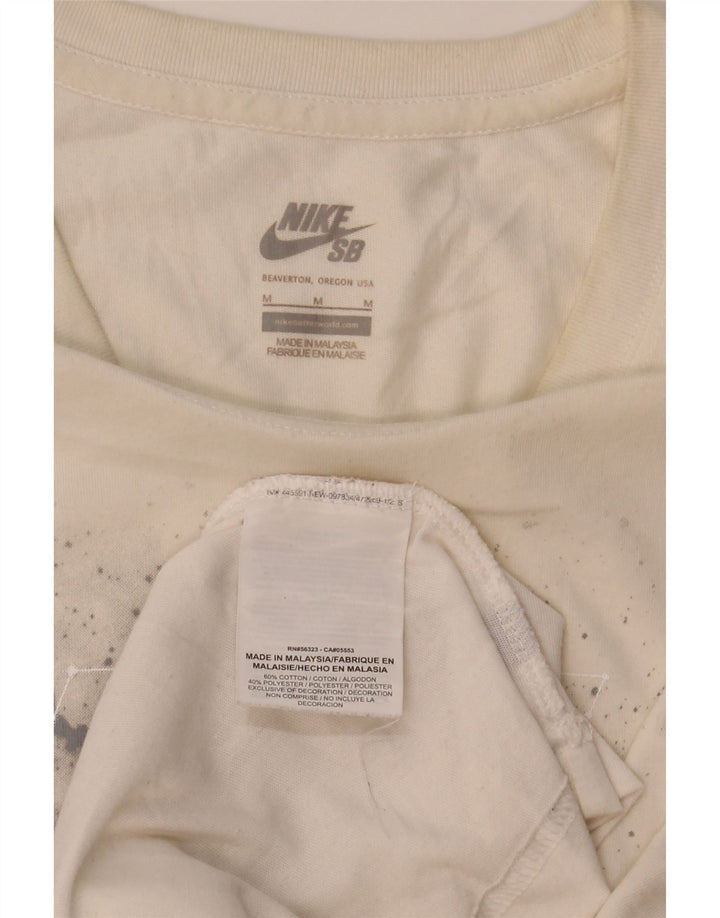 Tricou grafic Nike Dri Fit pentru bărbați Top din bumbac alb mediu