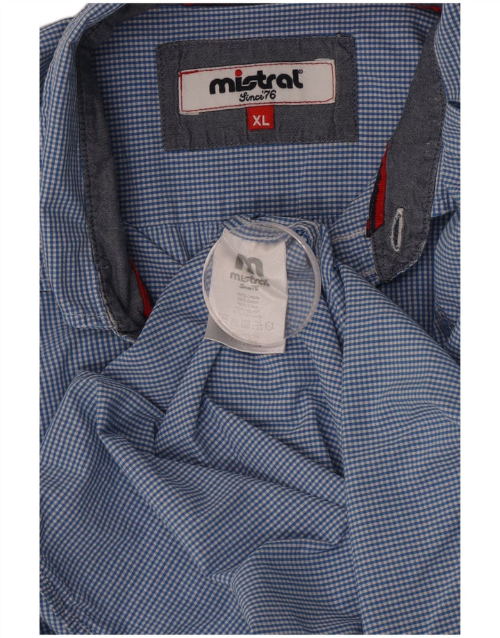 Cămașă pentru bărbați Mistral XL Blue Gingham Bumbac