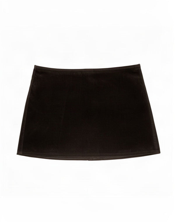 Fusta mini din velur pentru femei Benetton IT 48 XL W36 bumbac negru
