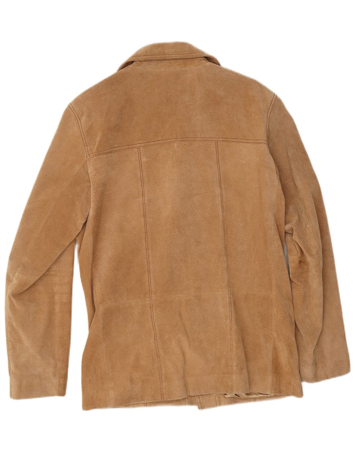 Jachetă vintage pentru femei de piele intoarsa UK 38 Medium Beige Piele