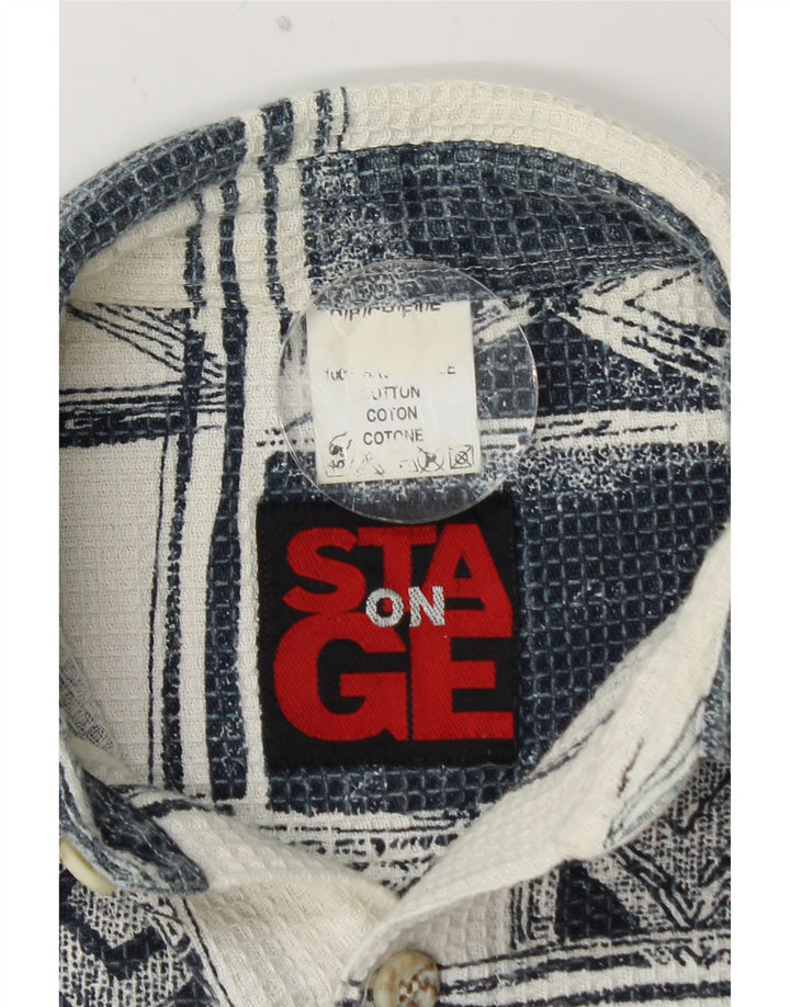 Cămașă cu mânecă scurtă pentru bărbați VINTAGE, bumbac patchwork multicolor mediu