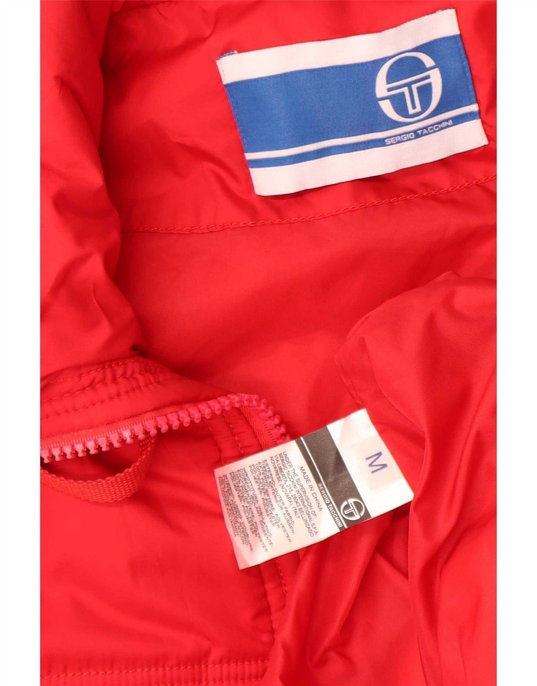 Jachetă căptușită cu glugă pentru bărbați Sergio Tacchini UK 38 Poliester roșu mediu