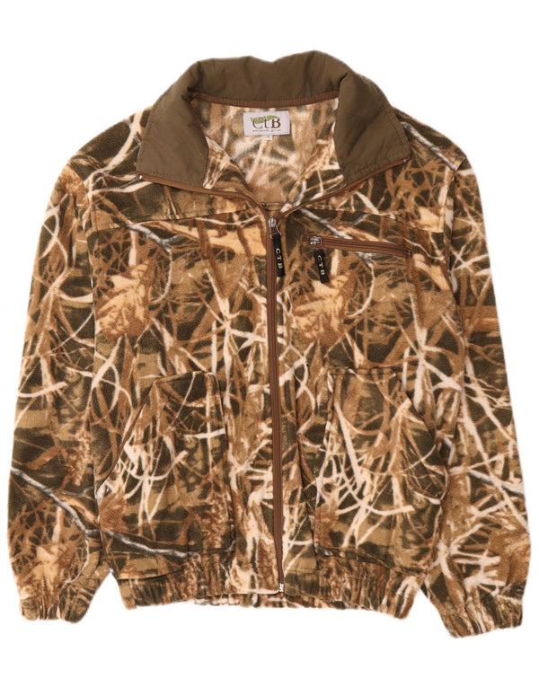Jachetă vintage pentru bărbați din fleece UK 36 Mic Kaki Camouflage Poliester