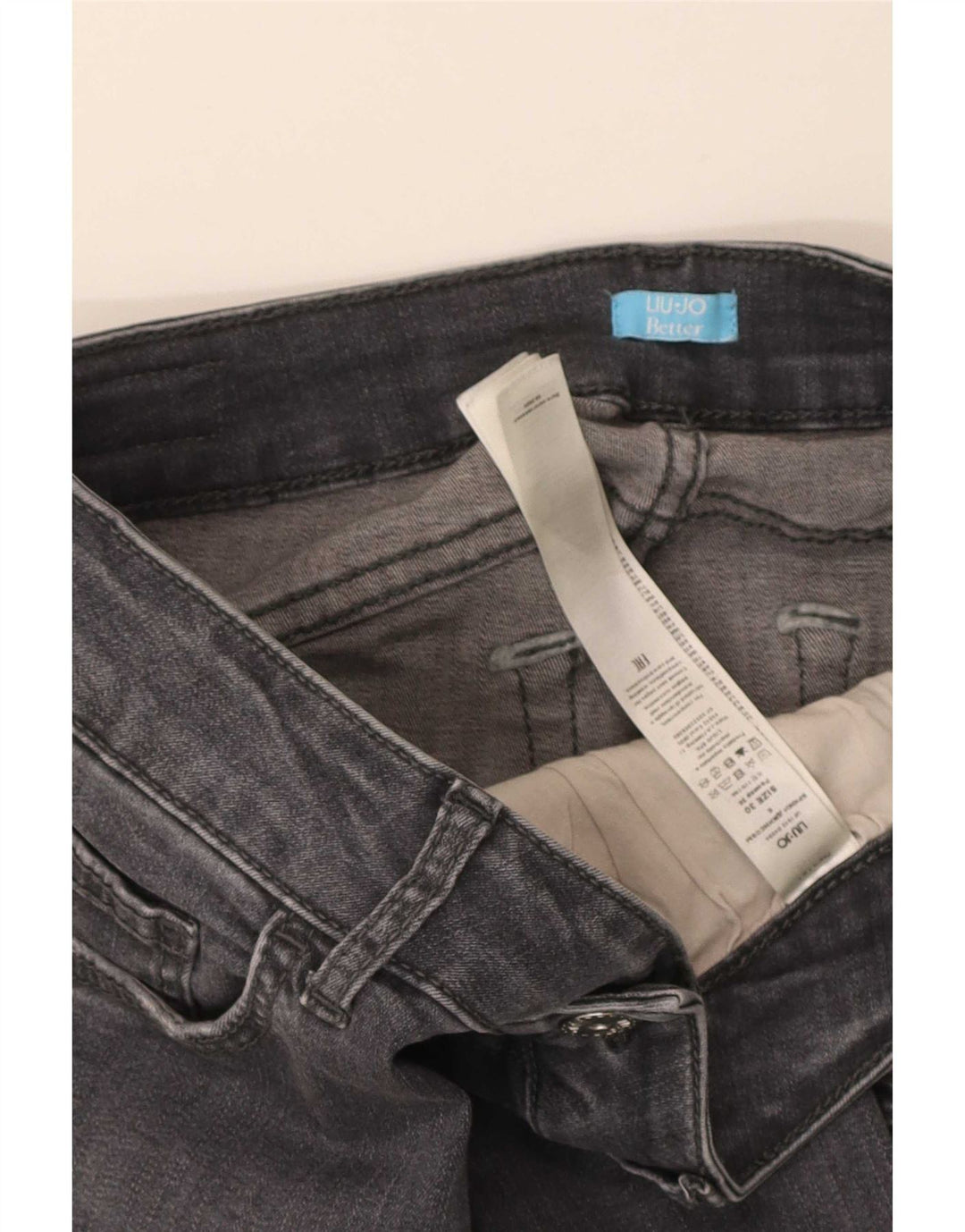 Blugi slim pentru femei Liu Jo W30 L28 bumbac gri