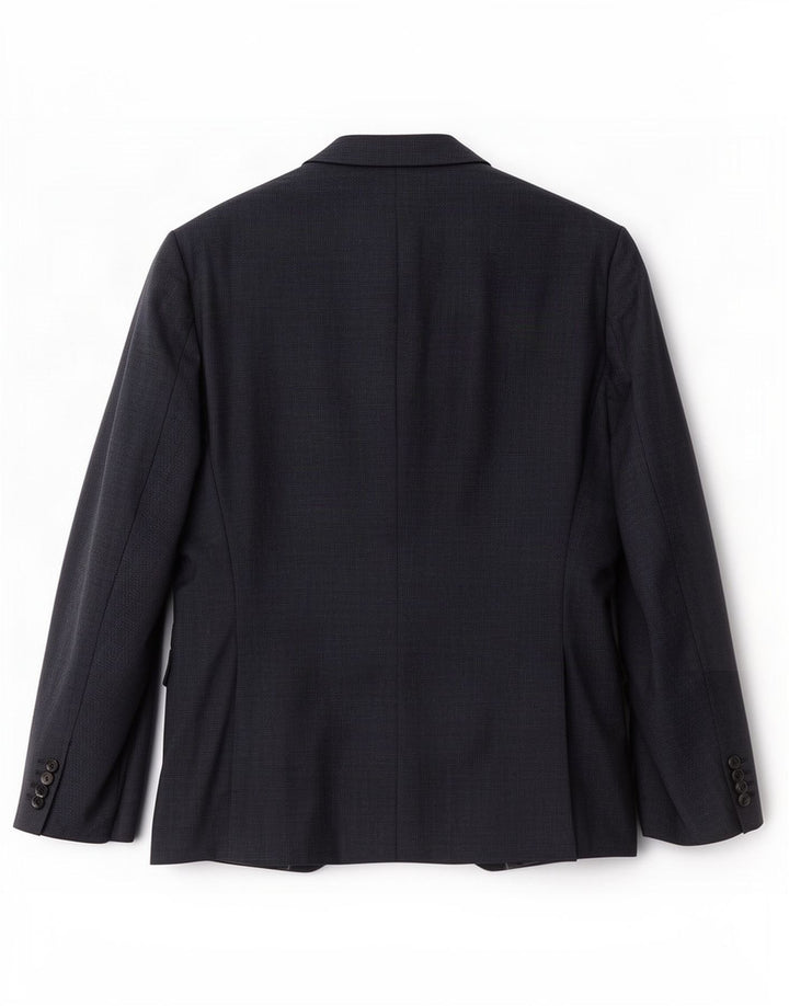 Blazer pentru bărbați Hugo Boss cu 2 nasturi UK 52 XL Lână cu carouri bleumarin
