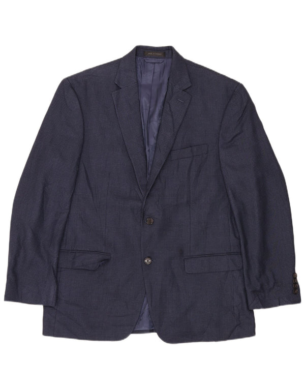 Ralph Lauren Mens 2 Button Blazer Jacket UK 38 Medium Navy Blue Houndstooth