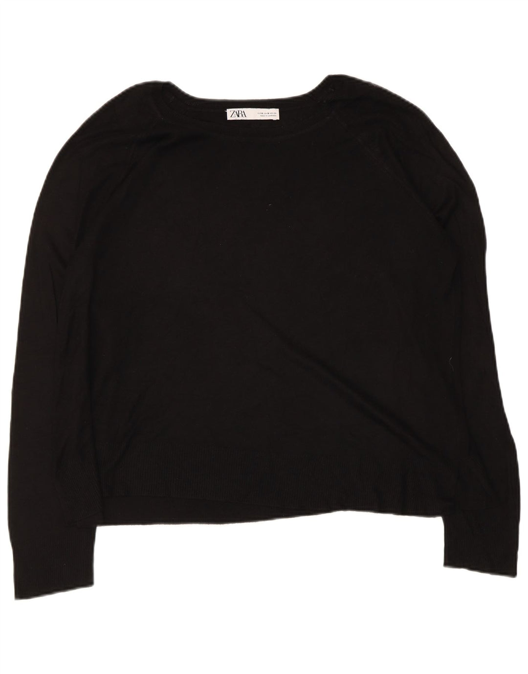 Pulover pentru femeie cu gât de barcă Zara UK 14 Medium Negru