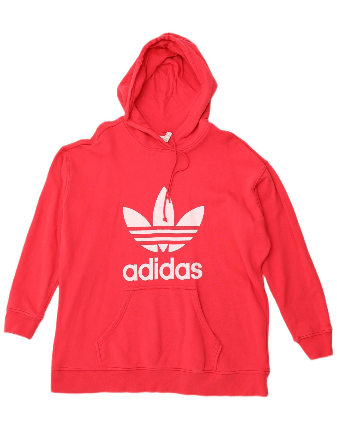 ADIDAS Pulover supradimensionat cu capota cu grafic pentru femei UK 20/22 XL bumbac roșu