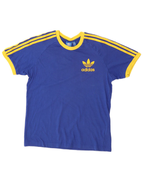 Tricou pentru bărbați ADIDAS Top mediu din bumbac bleumarin