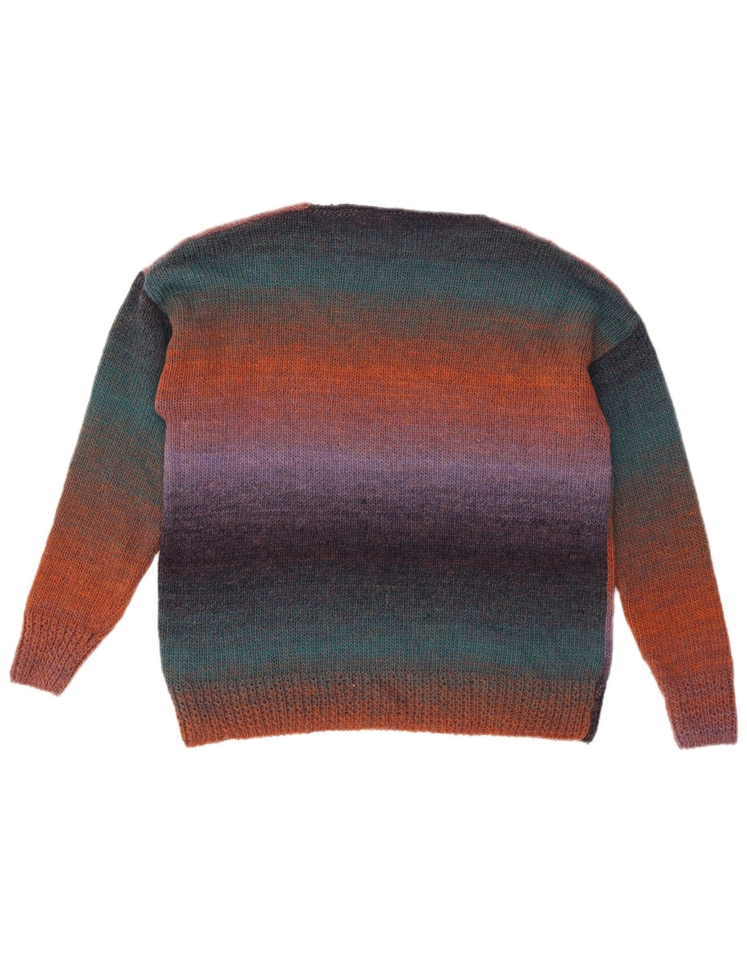 Pulover VINTAGE pentru femei cu gât de barcă, UK 18 XL, cu dungi multicolore