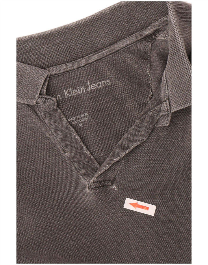 Cămașă polo pentru bărbați Calvin Klein Jeans, bumbac gri mediu