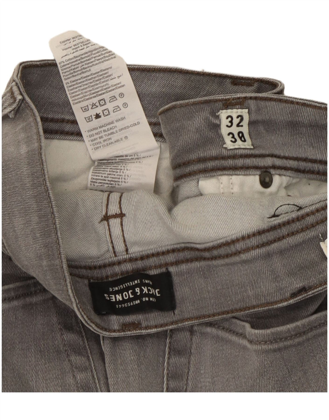 Blugi slim pentru bărbați Jack & Jones W32 L30 bumbac gri