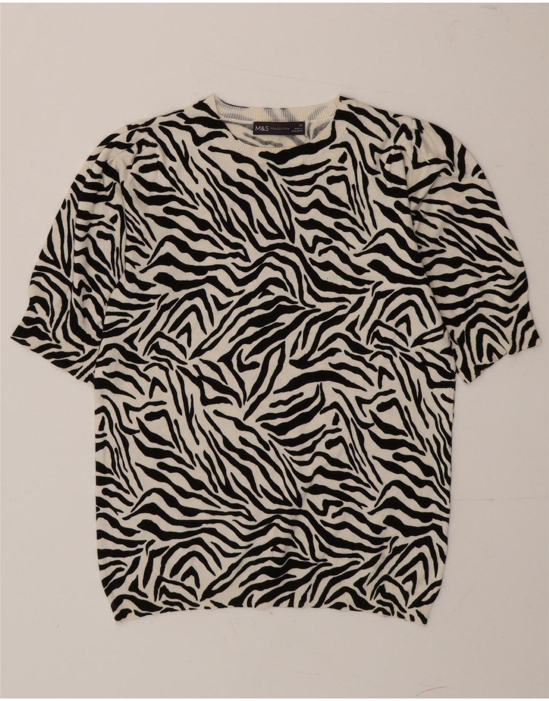 Pulover pentru femei Marks & Spencer cu decolteu triplu UK 10 Mic Negru