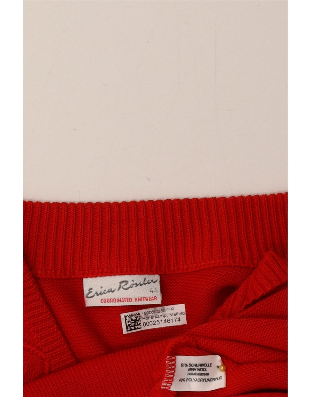 Pulover Cardigan Vintage pentru Damă EU 44 XL Lână Roșie