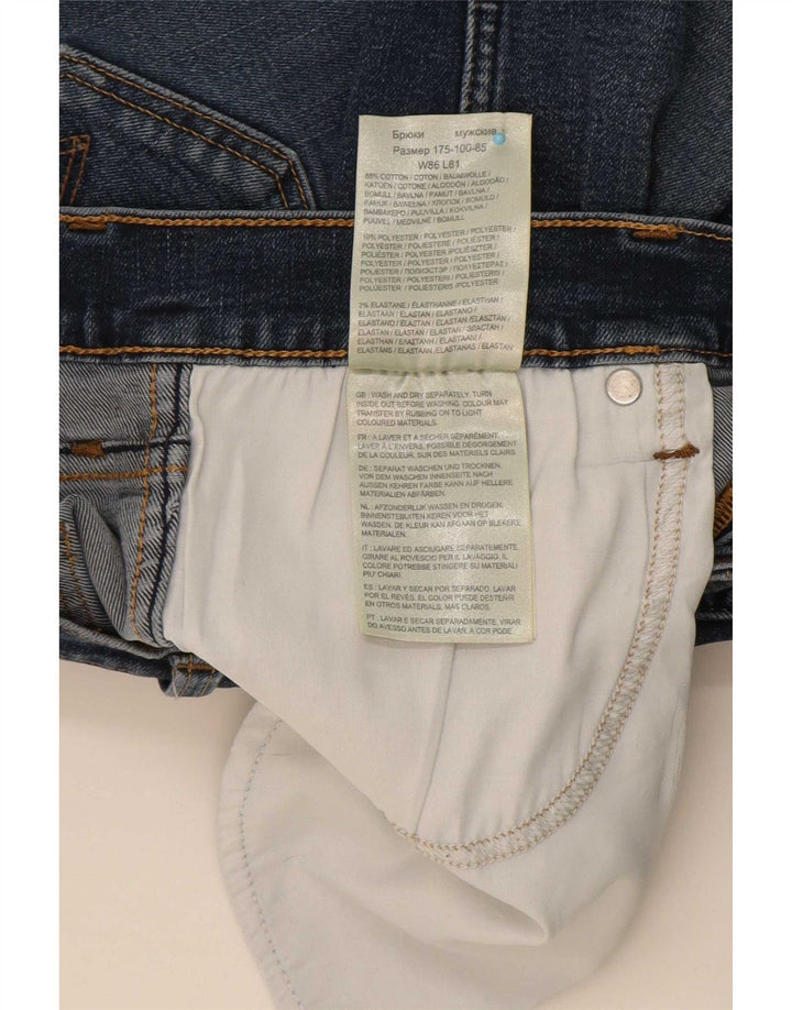 Blugi drepti Wrangler pentru bărbați, cu ajustare normală, W34 L32, bumbac albastru