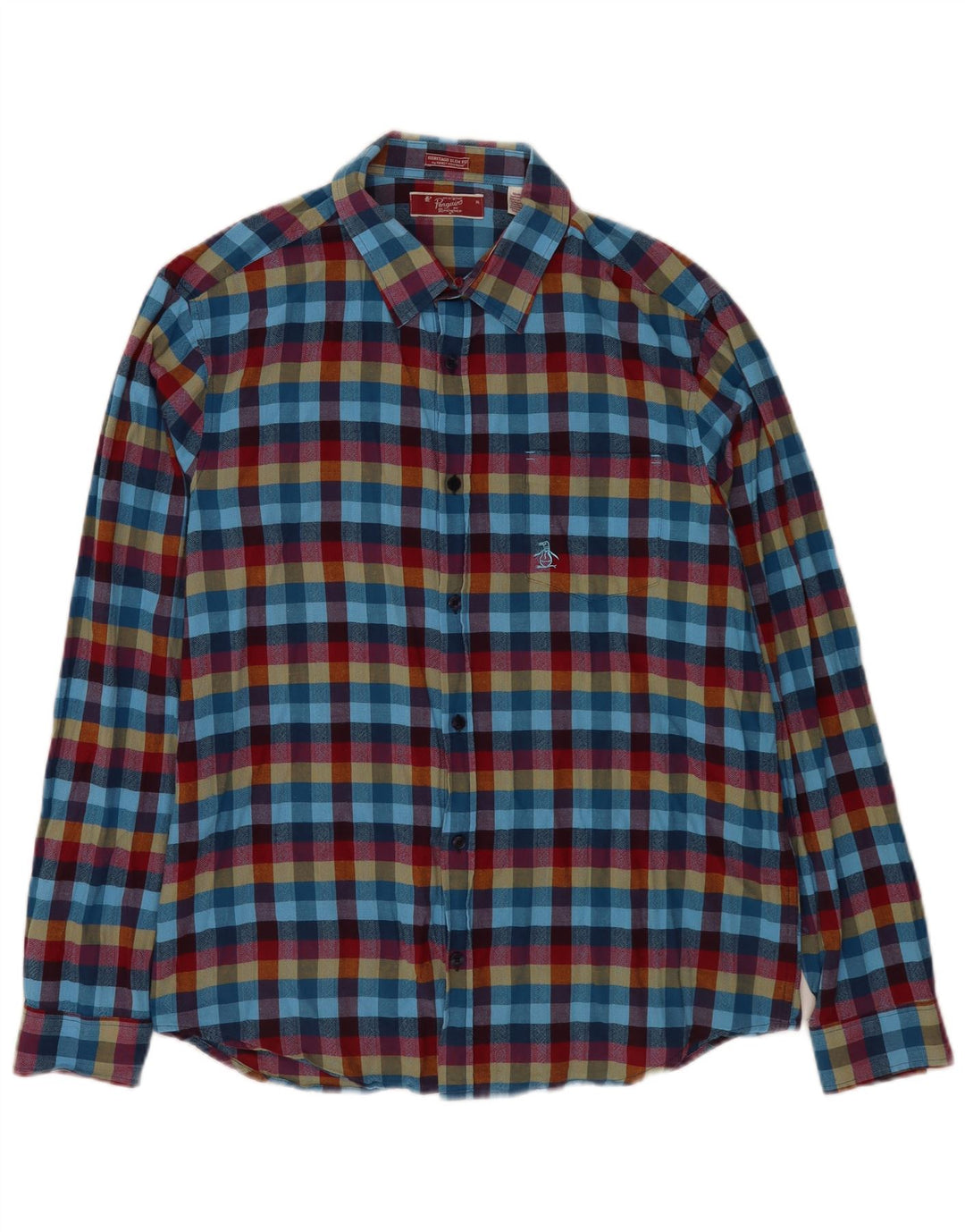 Cămașă pentru bărbați Penguin Heritage Slim Fit XL, bumbac cu carouri multicolore