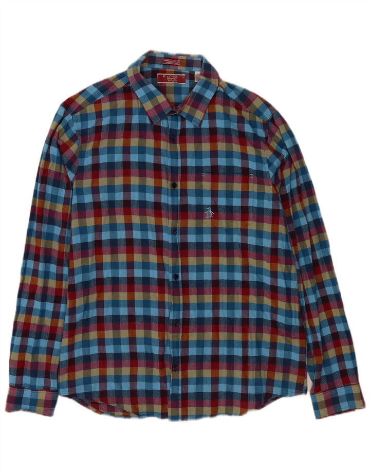 Cămașă pentru bărbați Penguin Heritage Slim Fit XL, bumbac cu carouri multicolore