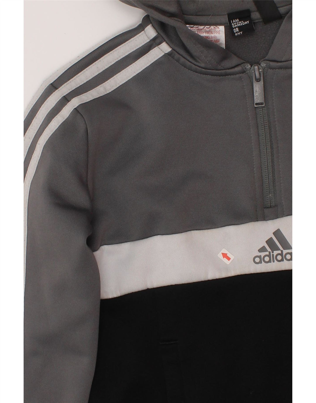 Pulover Adidas pentru băieți, 9-10 ani, gri, poliester color bloc