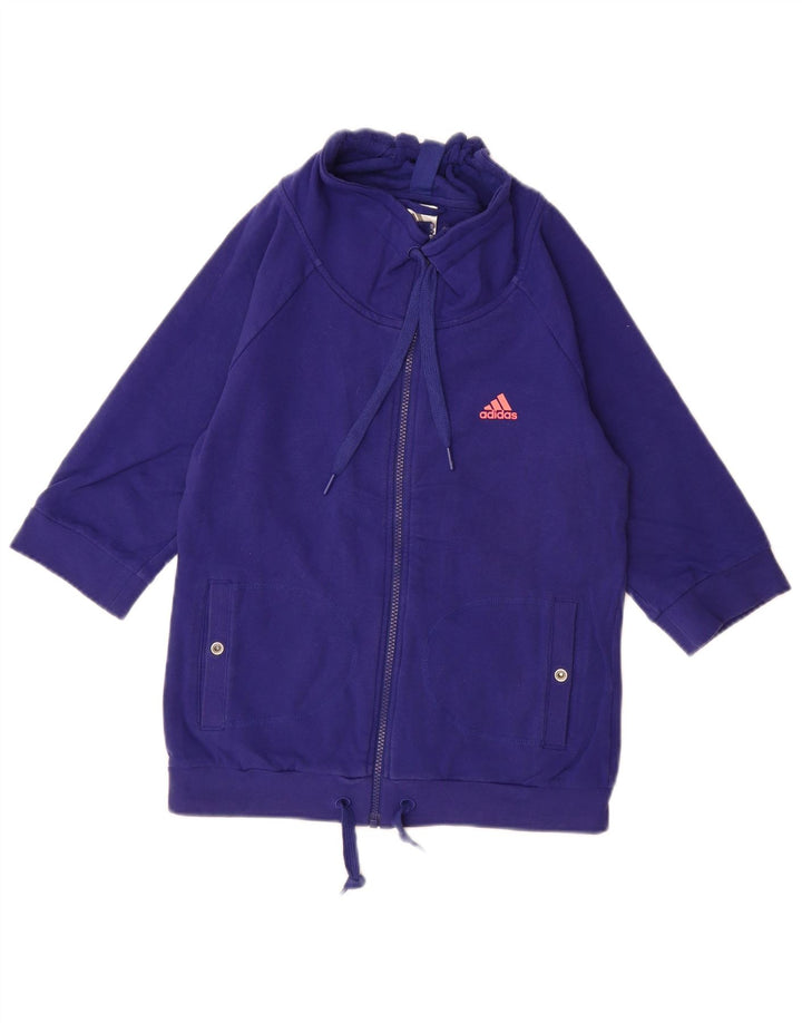 Pulover ADIDAS pentru femei cu mâneci 3/4, UK 10, bumbac albastru mic