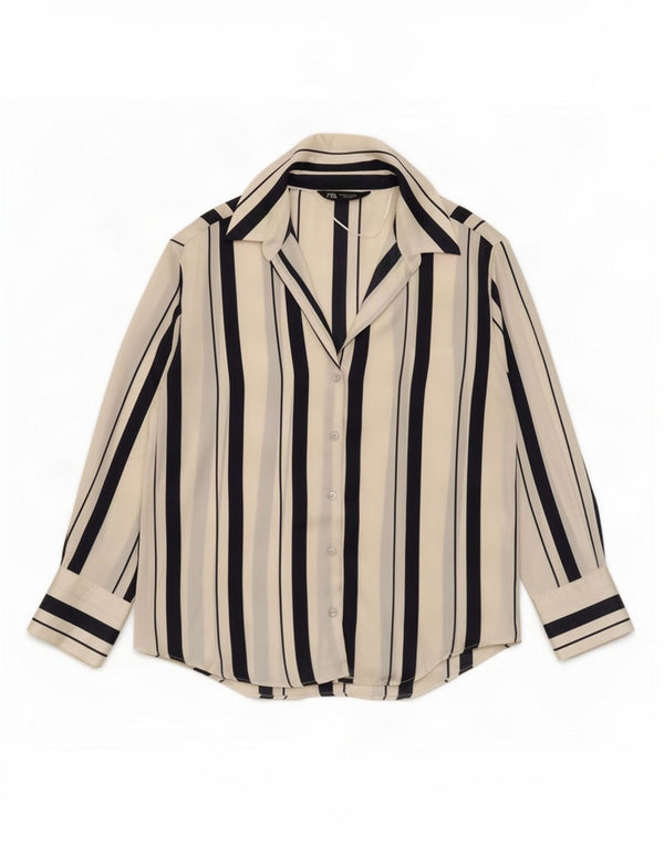 Cămașă pentru femei Zara UK 14 Medium White Striped