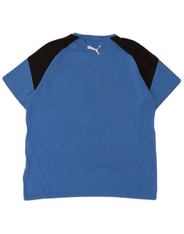 Tricou cu grafică Puma pentru bărbați Top Medium Blue Colorblock Bumbac