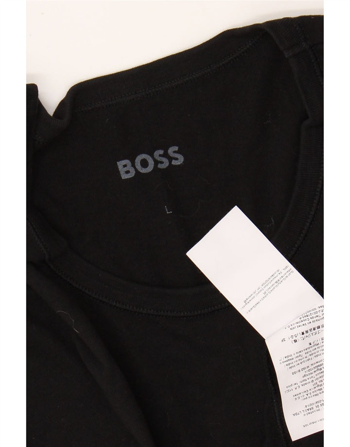 Tricou pentru bărbați HUGO BOSS Top mare din bumbac negru