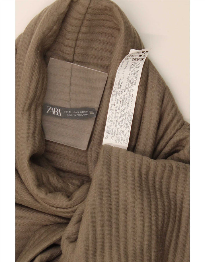Rochie supradimensionată pentru femei Zara cu mâneci 3/4, UK 10, poliester kaki mic