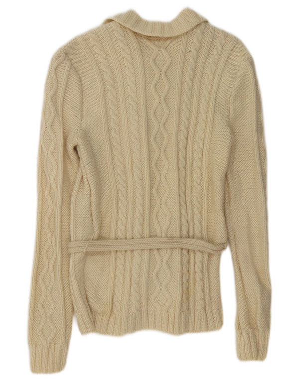 Pulover Cardigan Vintage pentru Damă UK 14 Medium Beige