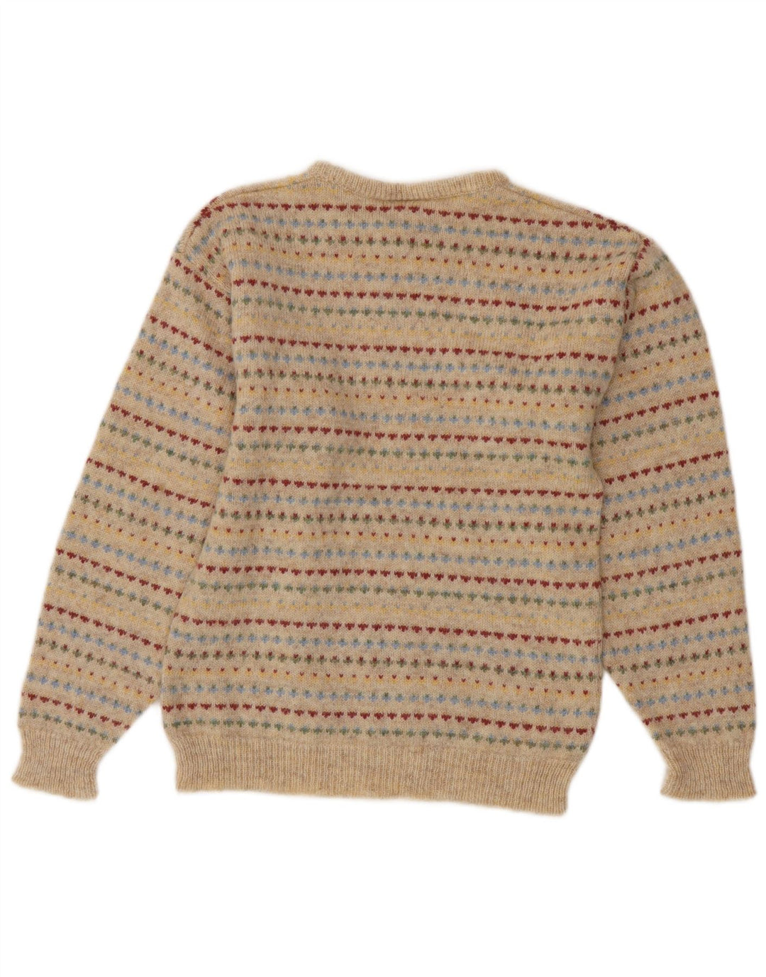 LAURA ASHLEY Pulover pentru femei cu decolteu rotund UK 10 Mic Bej Fair Isle